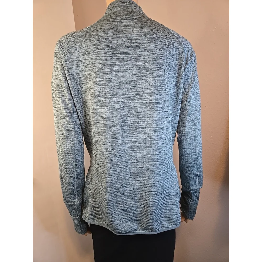 Nike Womens Blue Heathered Dri-Fit Quarter Zip Running Top Size Medium
